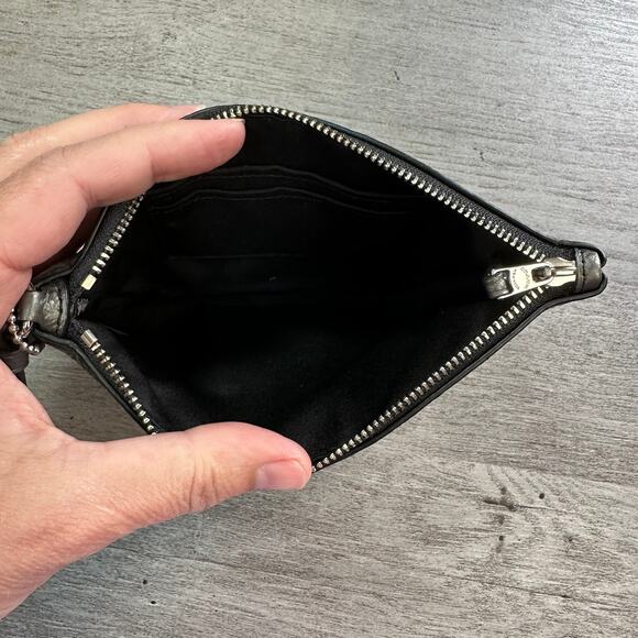 Coach Small Metallic Pebbled Leather Wristlet with Box - Picture 3 of 7